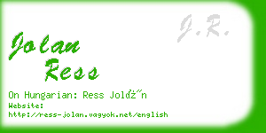 jolan ress business card